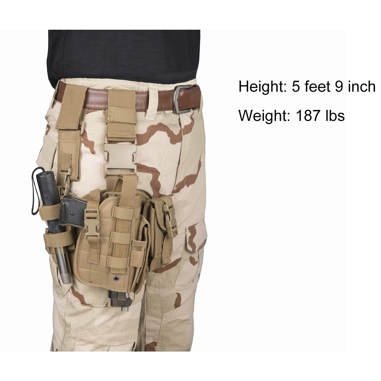 Paladins Drop Leg Holster with Magazine Pouch,Right Handed Tactical Thigh Pistol Gun Holster Leg Harness,Glock 19 Holster Tan - Opticdeals