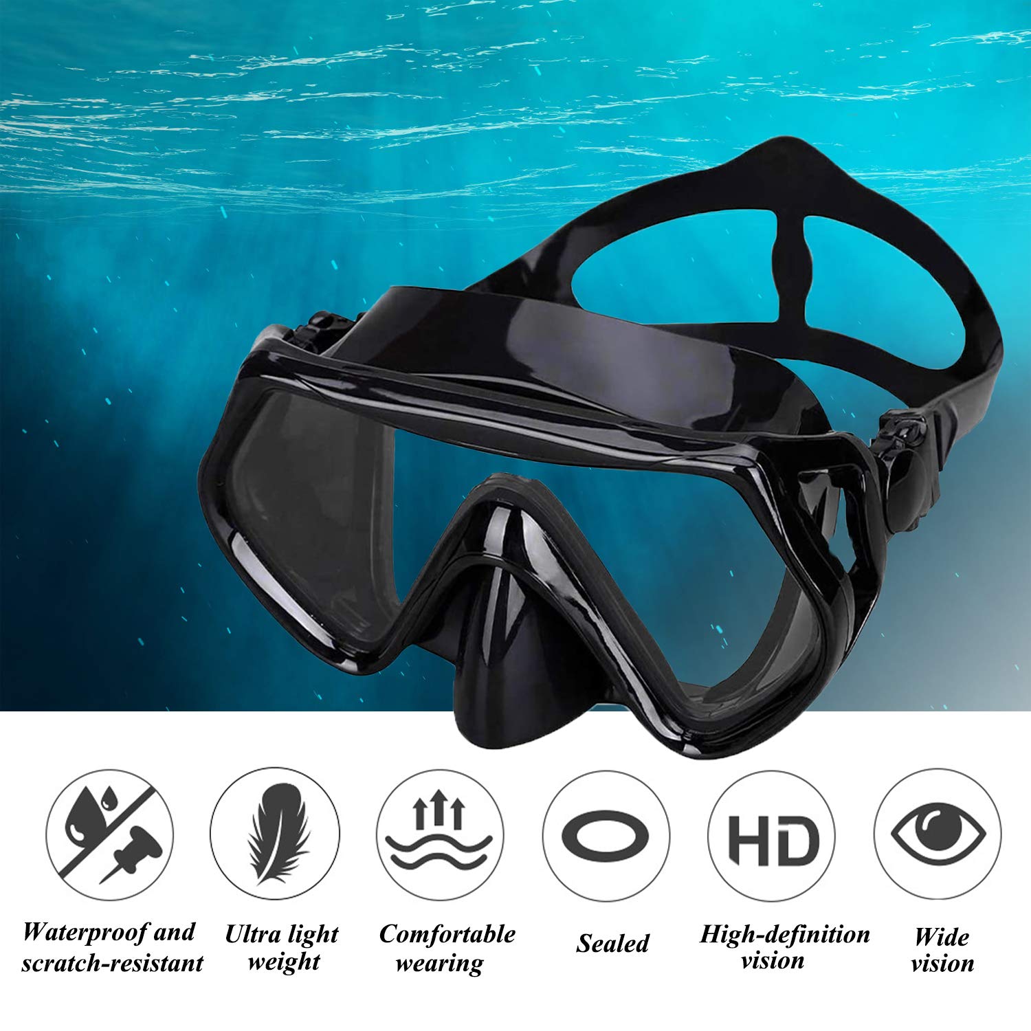 Snorkel Set, Snorkeling Mask Dry Top Anti-Fog Coated Glass Diving Snorkeling Package Set, Anti-Leak Free Breathing Snorkeling Packages with Ear Plugs Swimming Traning Equipment for Adults Youth Kids - Opticdeals