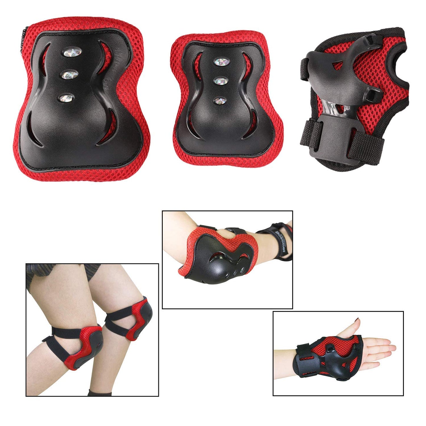 Knee Pad Elbow Pads Kids/YouthGuards Protective Gear Set for Roller Skates Cycling BMX Bike Skateboard Inline Skatings Scooter Riding Sports - Opticdeals