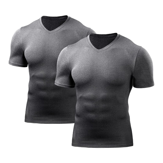 X-HORSE Compression Sport Shirts Sz XXL Gray  Under Base Layer 2 pack - Opticdeals