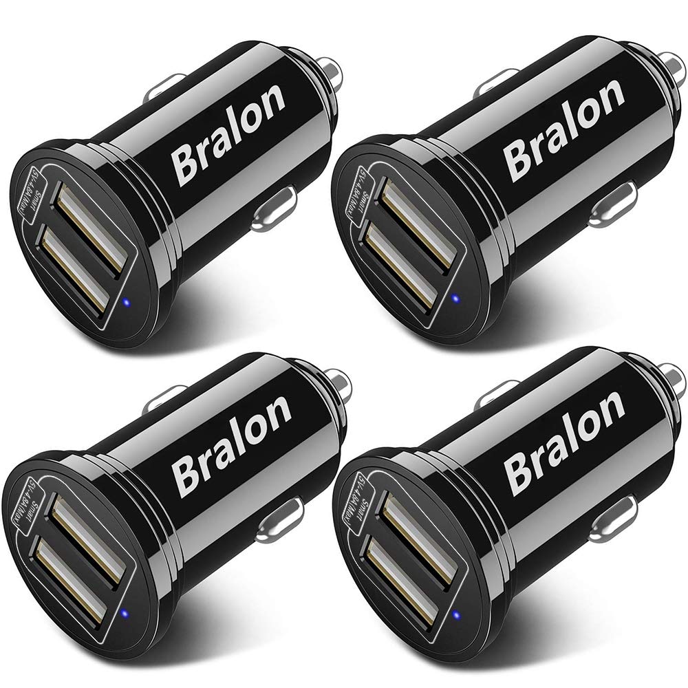 USB Car Charger[4-Pack],Bralon 24W/4.8A Mini 2 USB Fast Car Charger Adapter - Opticdeals