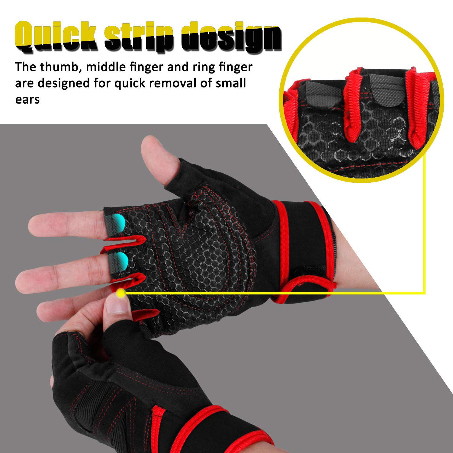 Lift Weight Lifting Gloves (Red, XL) - Opticdeals