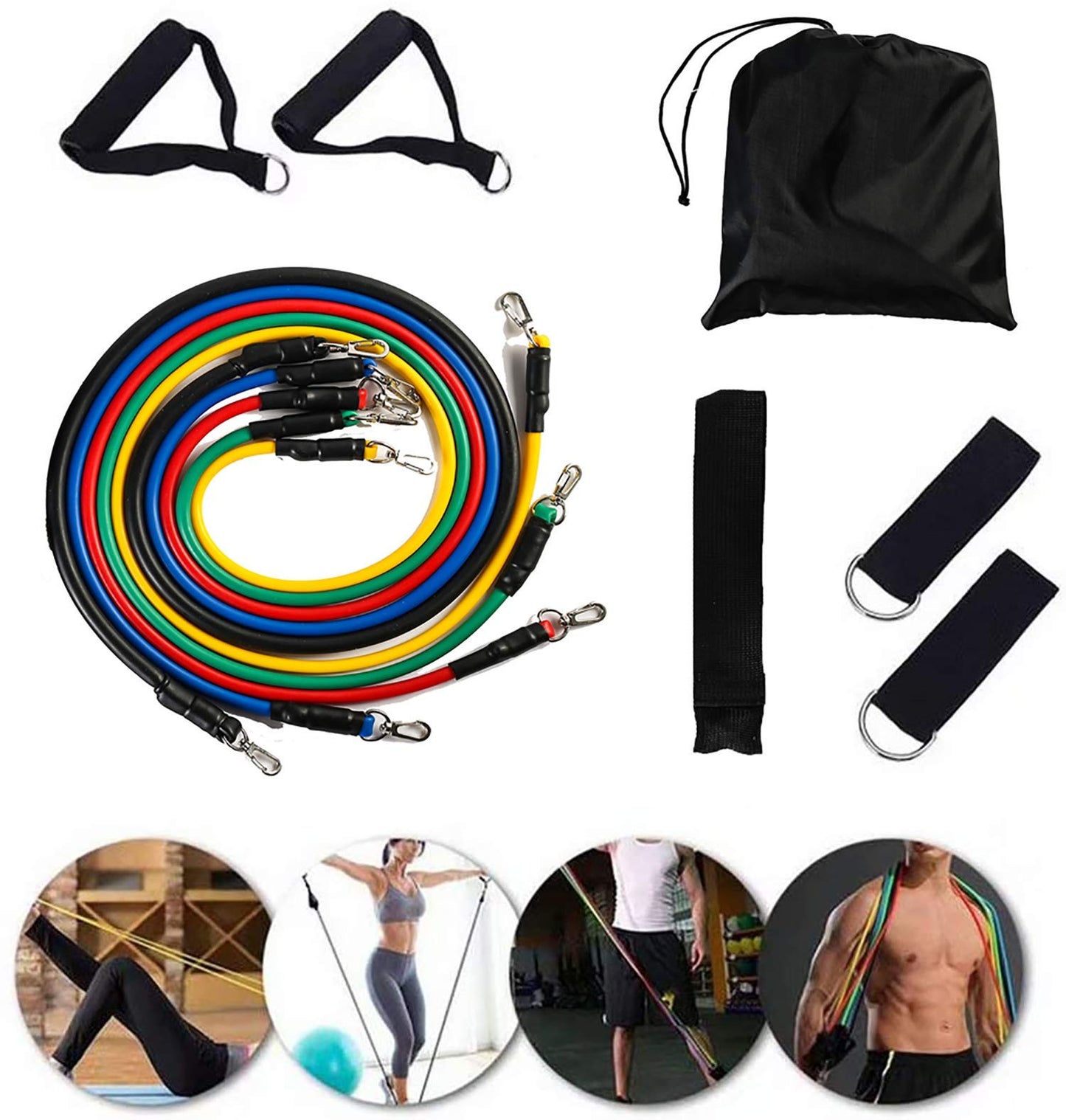 TETO Workout Exercise Resistance Bands Pull Rope Fitness Home Gym Equipment - 11 - Opticdeals