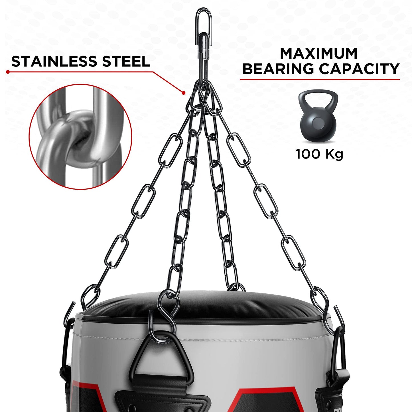 RDX Heavy Duty Boxing Punching Bag  Chains  Iron 4 Panel Wall Mount Punching MMA Training Hanger - Opticdeals