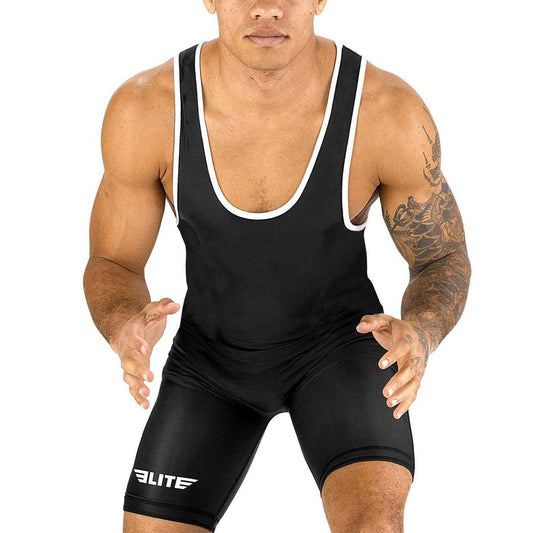 New Item Elite Sports Standard Wrestling Singlet (Black, Large) - Opticdeals