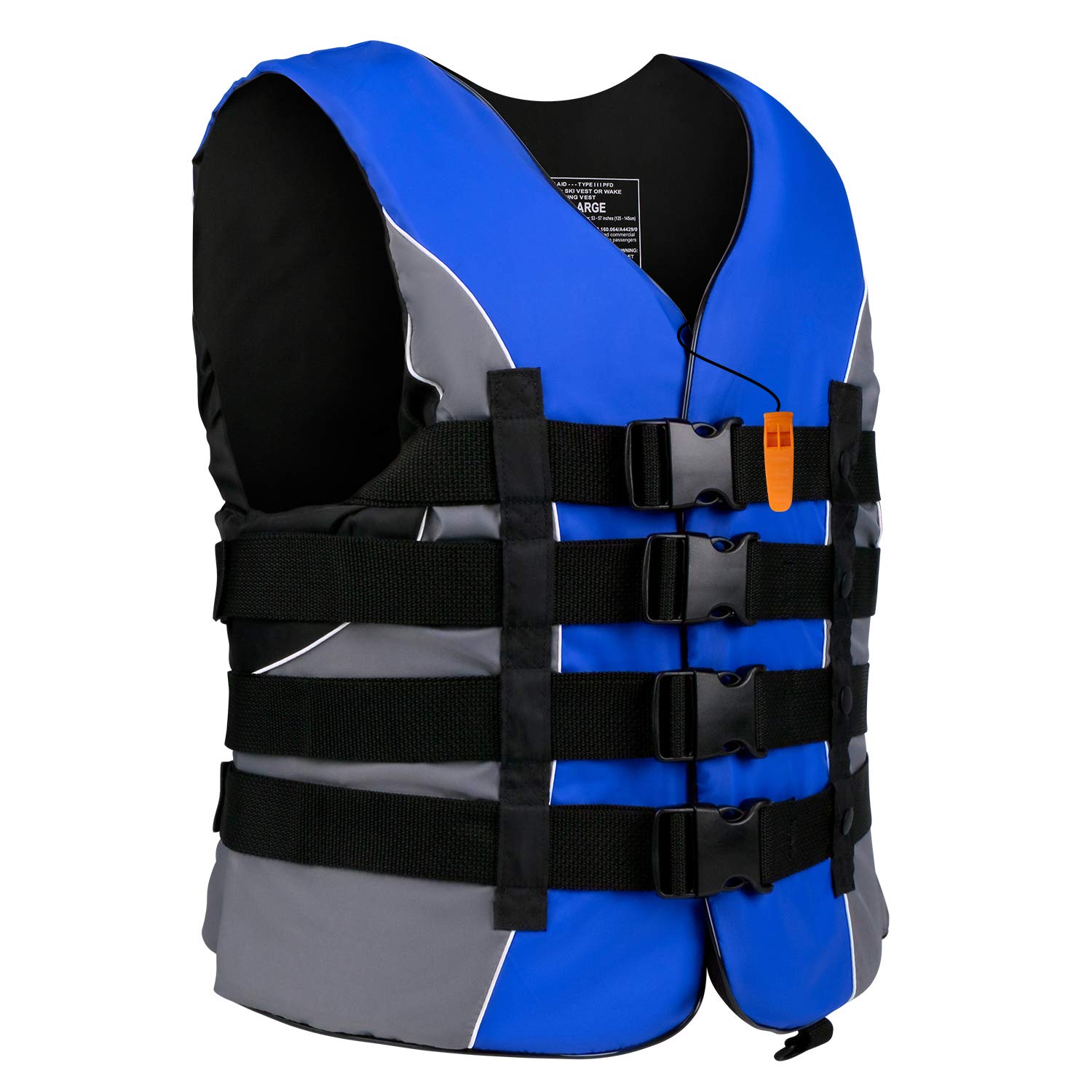 XGEAR Adult USCG Life Jacket Vest Water Sports (Blue, XXL) - Opticdeals