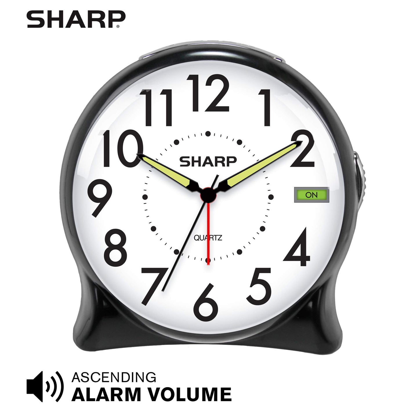 Sharp SPC127A Quartz Analog Alarm Clock (Black/White) - Opticdeals