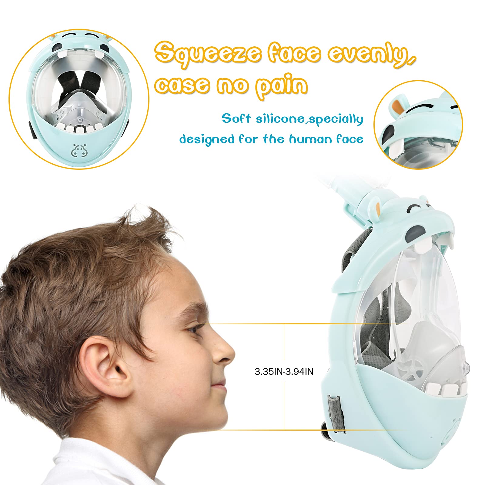 Joywin Snorkel Mask Kids Sz XS  with Latest Safety Dry Breathing System - Opticdeals