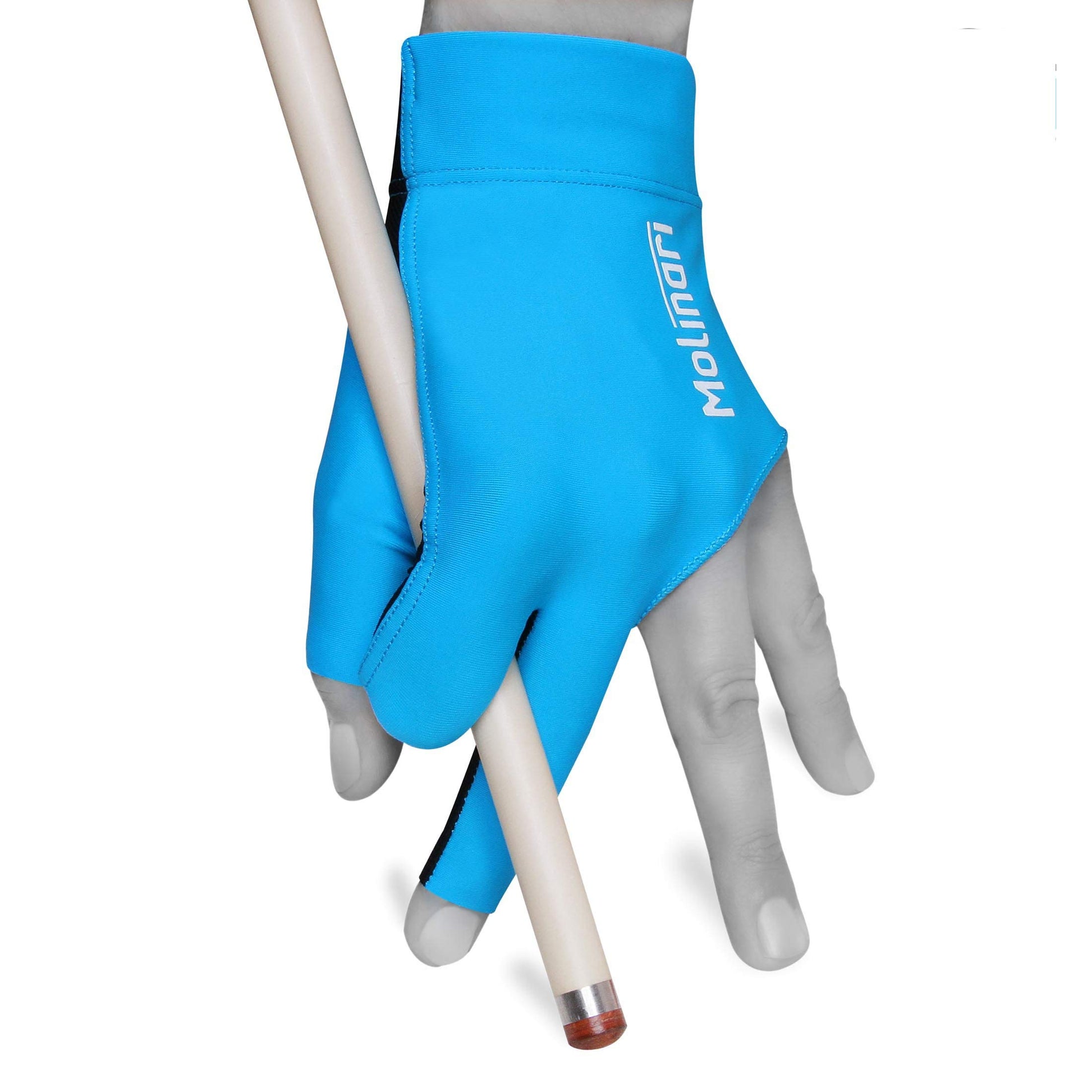 Molinari Billiard Glove - for Left Hand (Cyan, Regular (One Size fits Most)) - Opticdeals