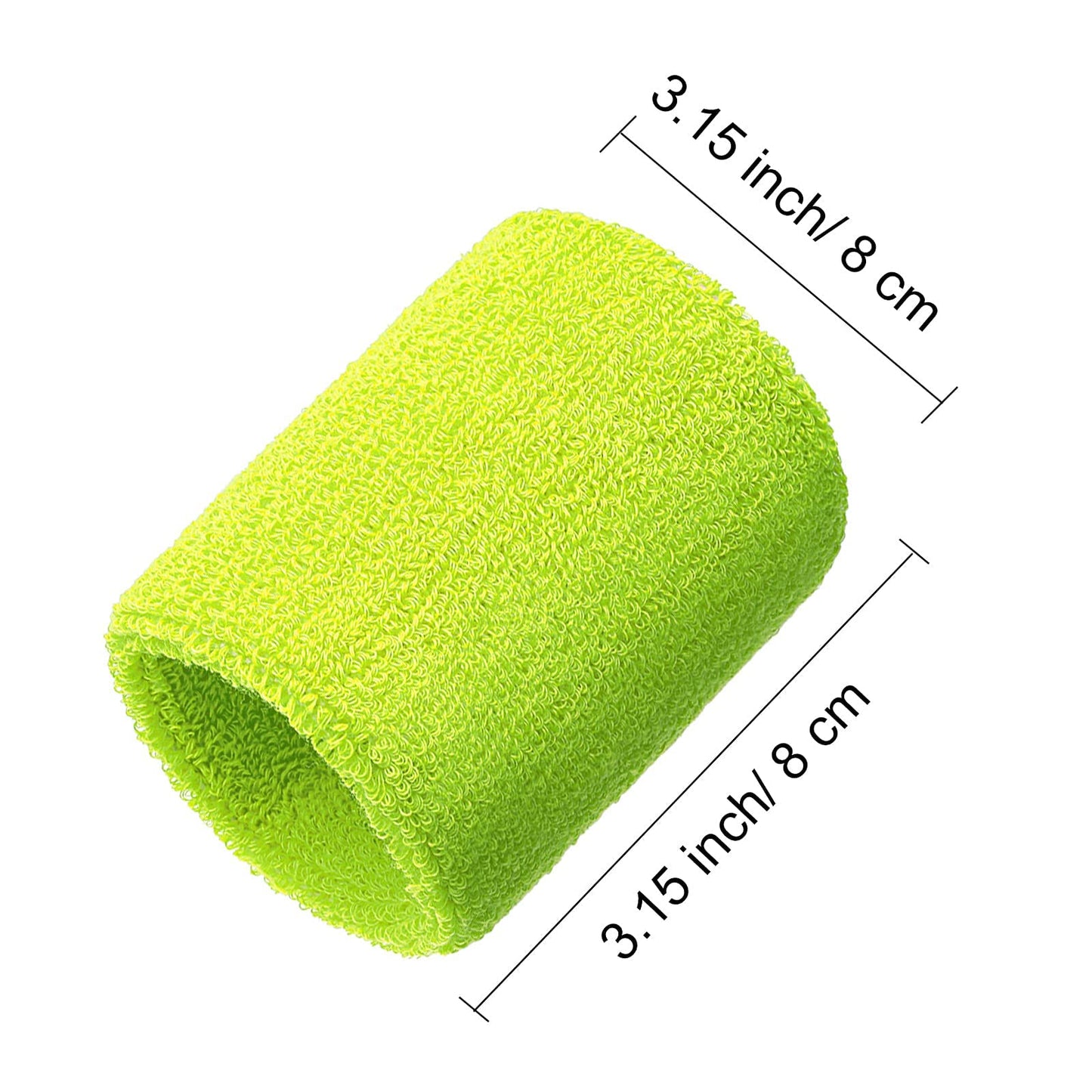 6 Pack Wrist Sweatbands Tennis Wrist Bands Absorbent Sweatbands for Football Basketball Running Athletic Sports and Working Out (Fluorescent Yellow) - Opticdeals