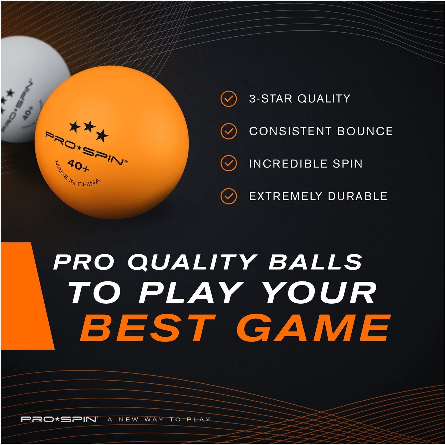 PRO SPIN Ping Pong Balls - Orange 3-Star 40+ Table Tennis Balls (Pack of 24) | - Opticdeals