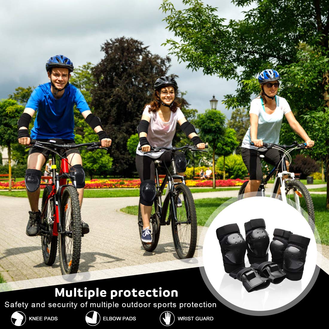 Knee Pads for Youth,Teens Knee Elbow Pads Wrist Guards Protective Gear Set for - Opticdeals