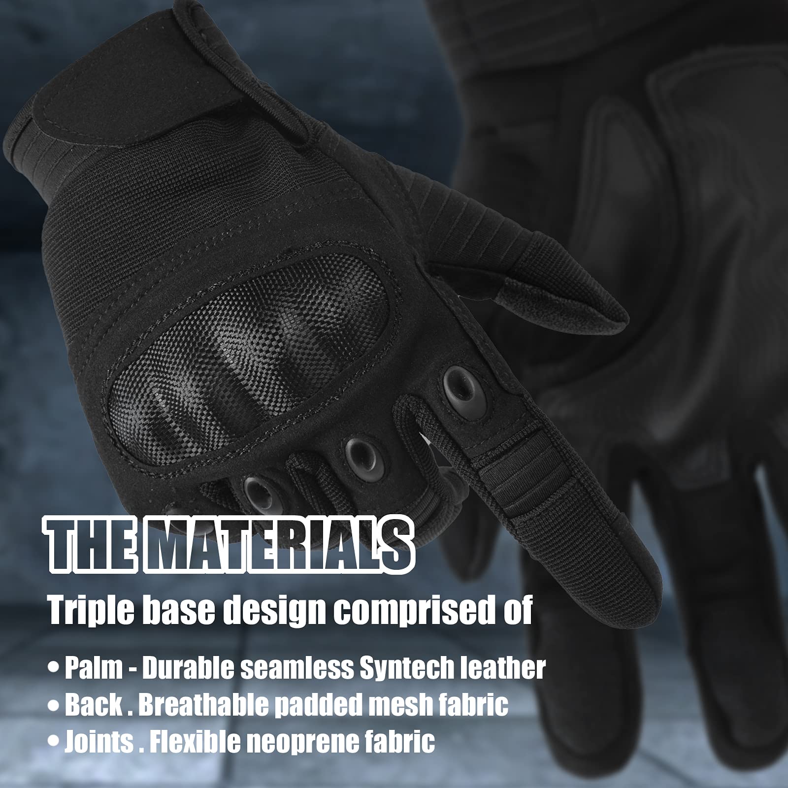 Tactical Motorcycle  Gloves, Touchscreen Training Gloves with Hard Knuckle - Opticdeals