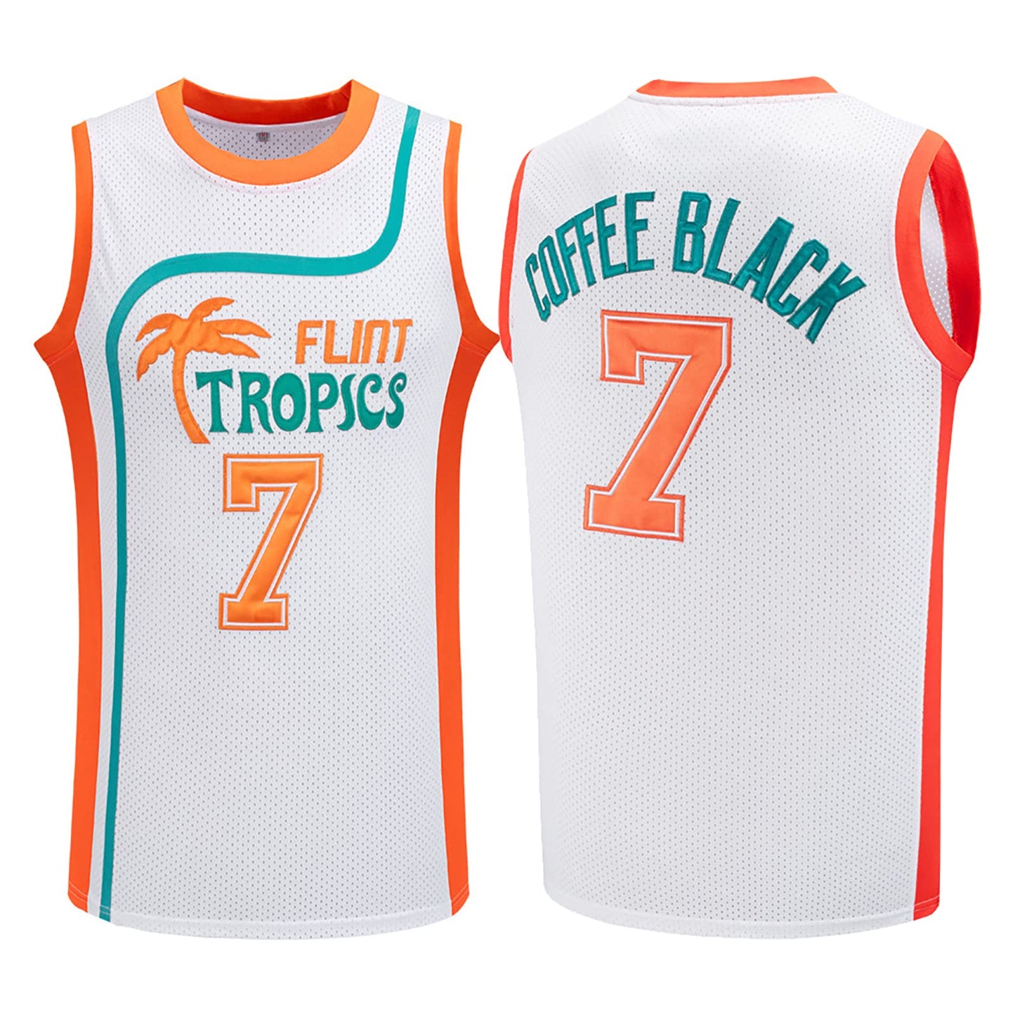 Coffee Black Jersey 7 Flint Tropics Basketball Jersey 33 Jackie Moon Jersey - Opticdeals