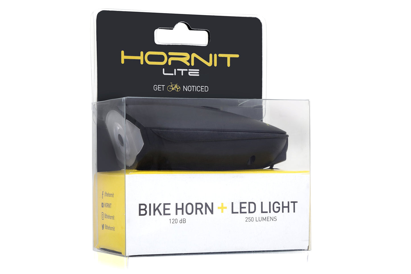 Hornit LITE Bike Horn & LED Headlight (120 dB & 250 Lumen lamp) Cycling Light and Bicycle Siren - Opticdeals