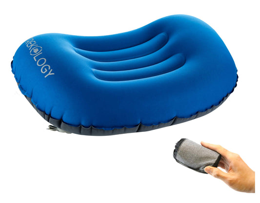 TREKOLOGY Aluft 1.0 Comfy Inflatable Camping & Backpacking Pillow - Perfect for Sleeping, Air Travel, Beach - Opticdeals