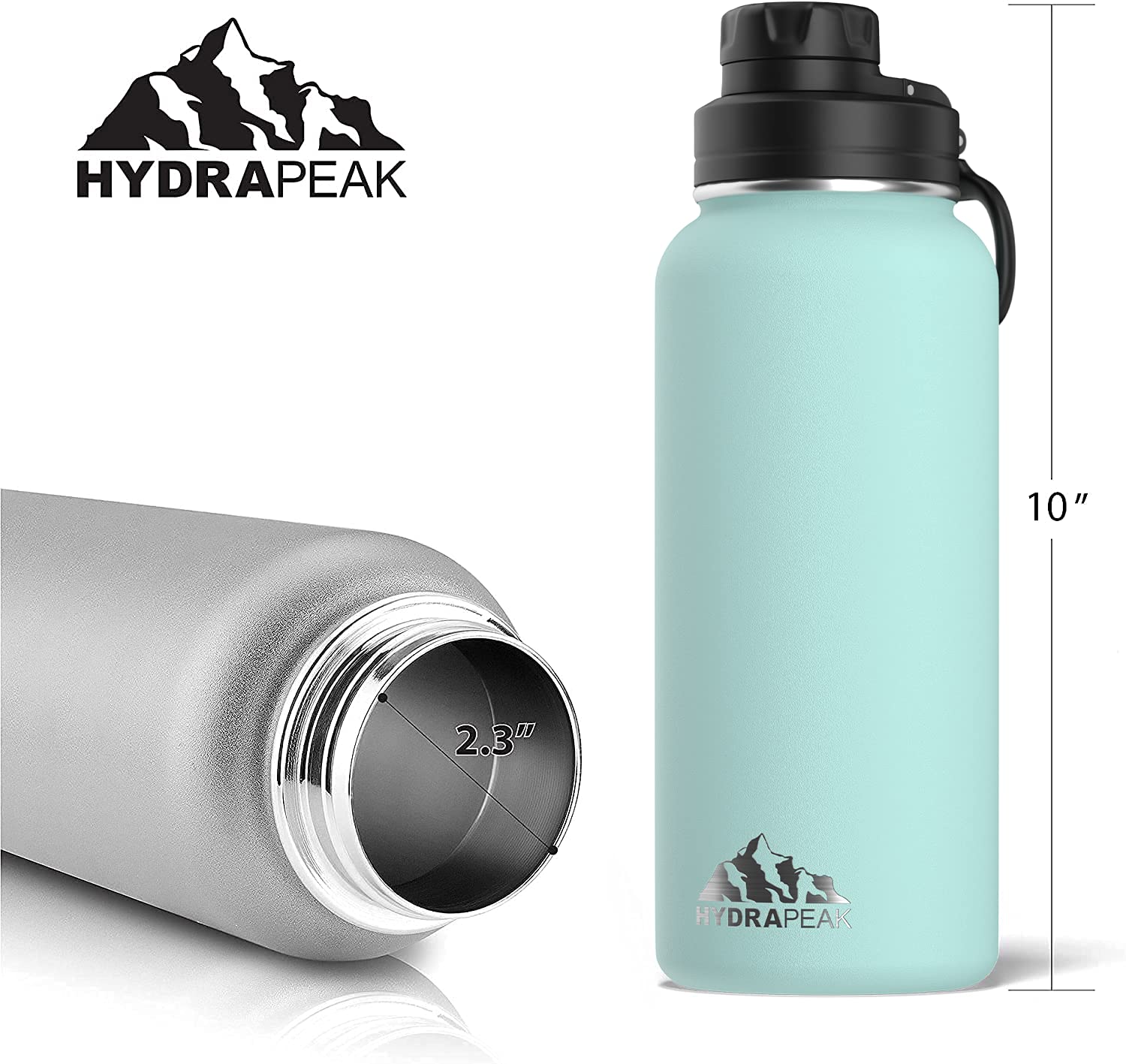 Hydrapeak 32oz Insulated Water Bottle with Chug Lid, Insulated Water Bottle, Thermal Water Bottle 32 Oz, Metal Water Bottle 32 Oz, Leak Proof Stainless Steel Water Bottles with Handle (Lilac) - Opticdeals