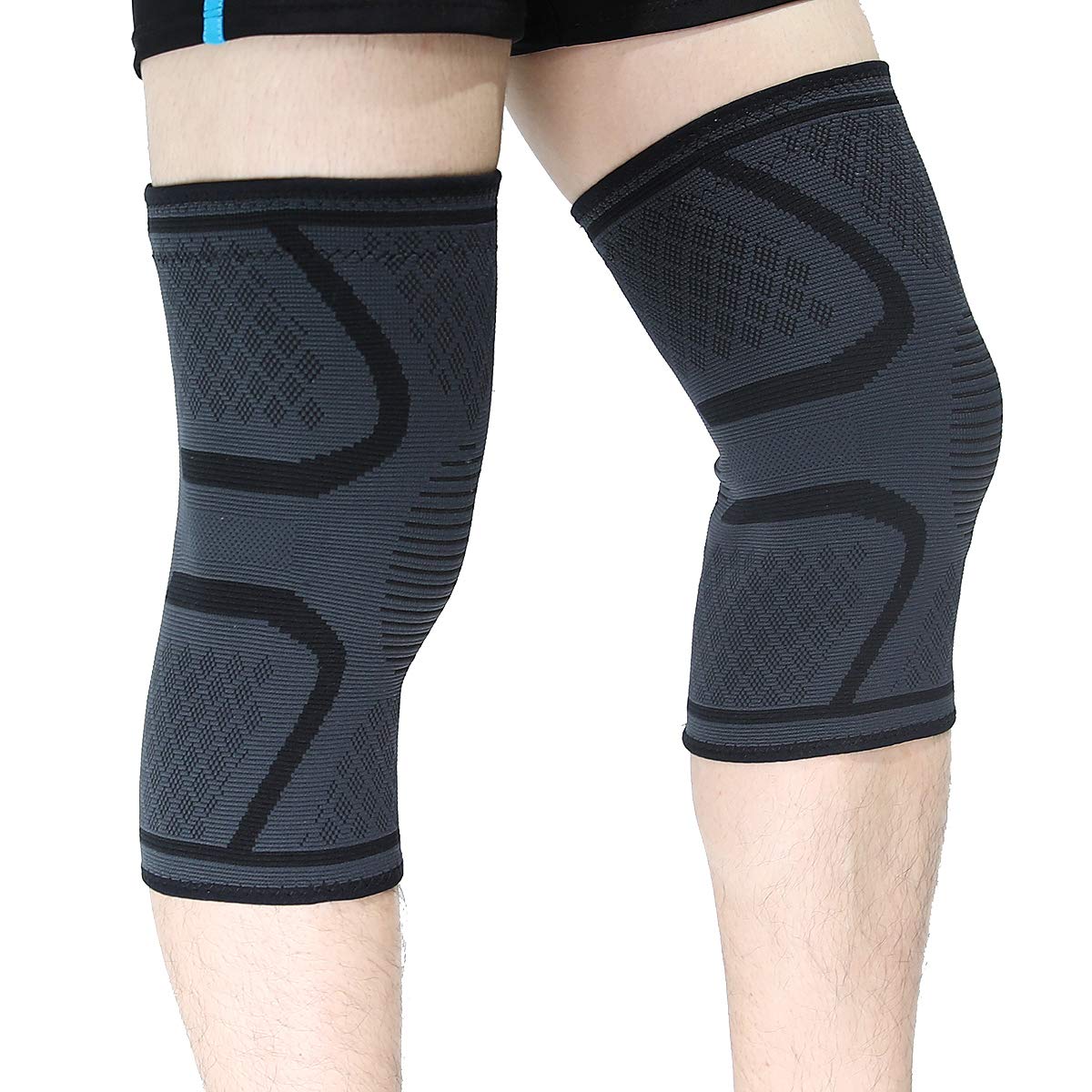 2Pack Knee brace compression sleeve  Sz L support ,meniscus tear patella stabilizer arthritis pain relieve knee pain mcl,acl for Men and Women, Working out Runners,Squats,Weightlifting,Hiking,Volleyball - Opticdeals