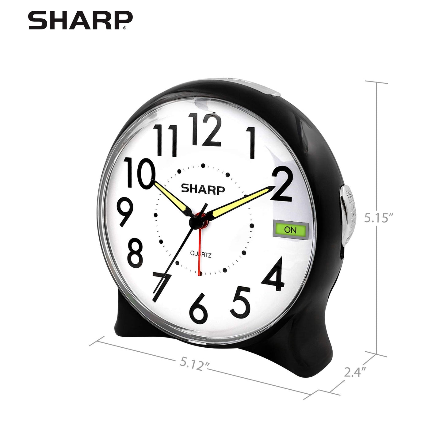 Sharp SPC127A Quartz Analog Alarm Clock (Black/White) - Opticdeals