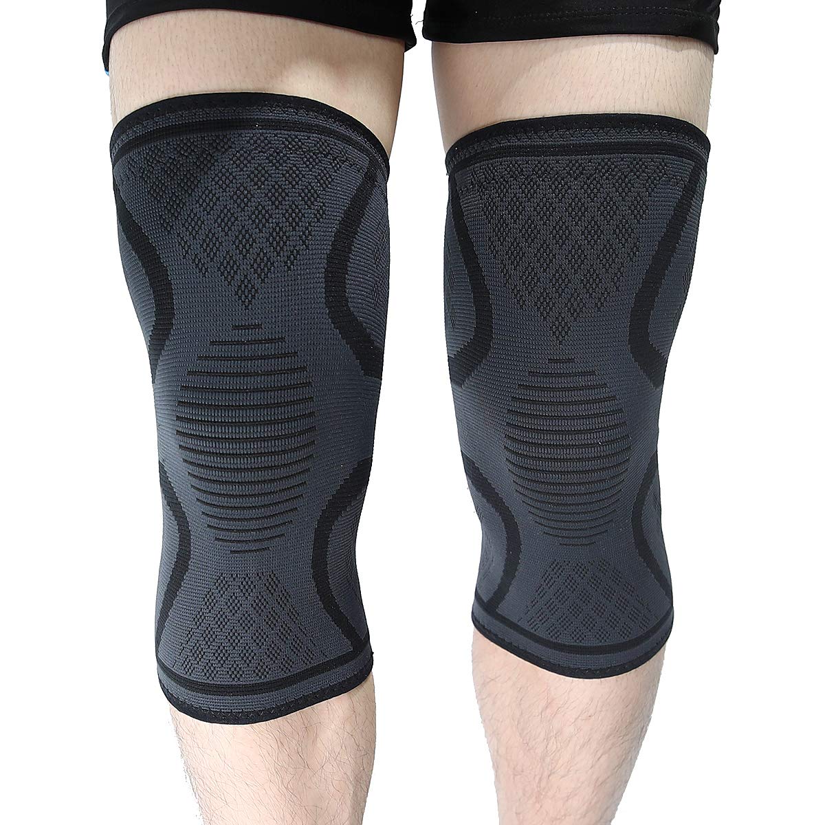 2Pack Knee brace compression sleeve  Sz L support ,meniscus tear patella stabilizer arthritis pain relieve knee pain mcl,acl for Men and Women, Working out Runners,Squats,Weightlifting,Hiking,Volleyball - Opticdeals