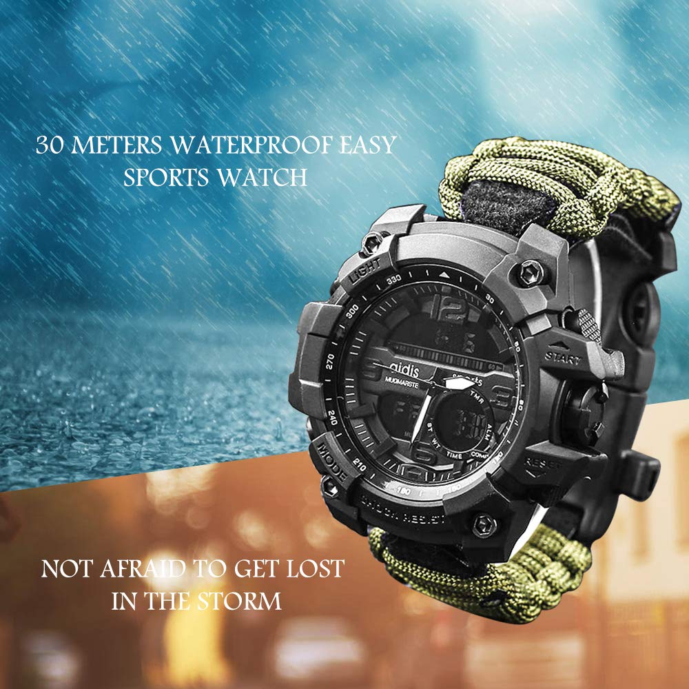 Vikano Gifts for Men Dad Husband Fathers Day, Survival Bracelet Watch, Men & - Opticdeals