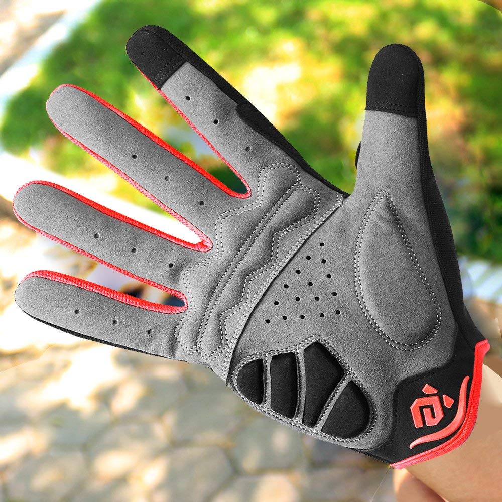 Full Finger Bike Gloves Unisex Outdoor Touch Screen Sz L Cycling Gloves Road Mountain Bike Bicycle Gloves - Opticdeals