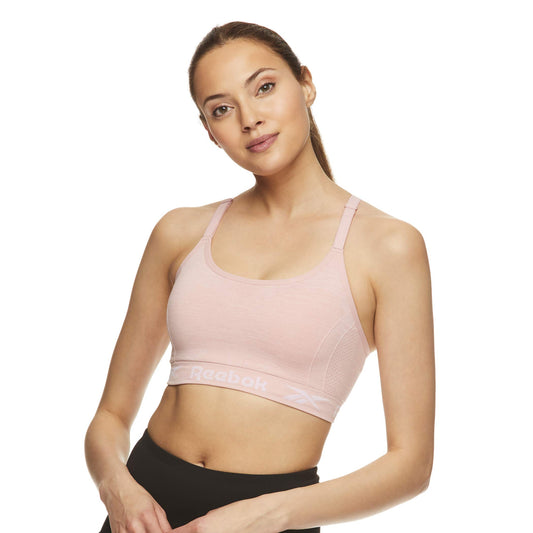 Reebok Women's Wireless Racerback Sports Bra - Medium Impact Seamless Workout Bralette - Opticdeals