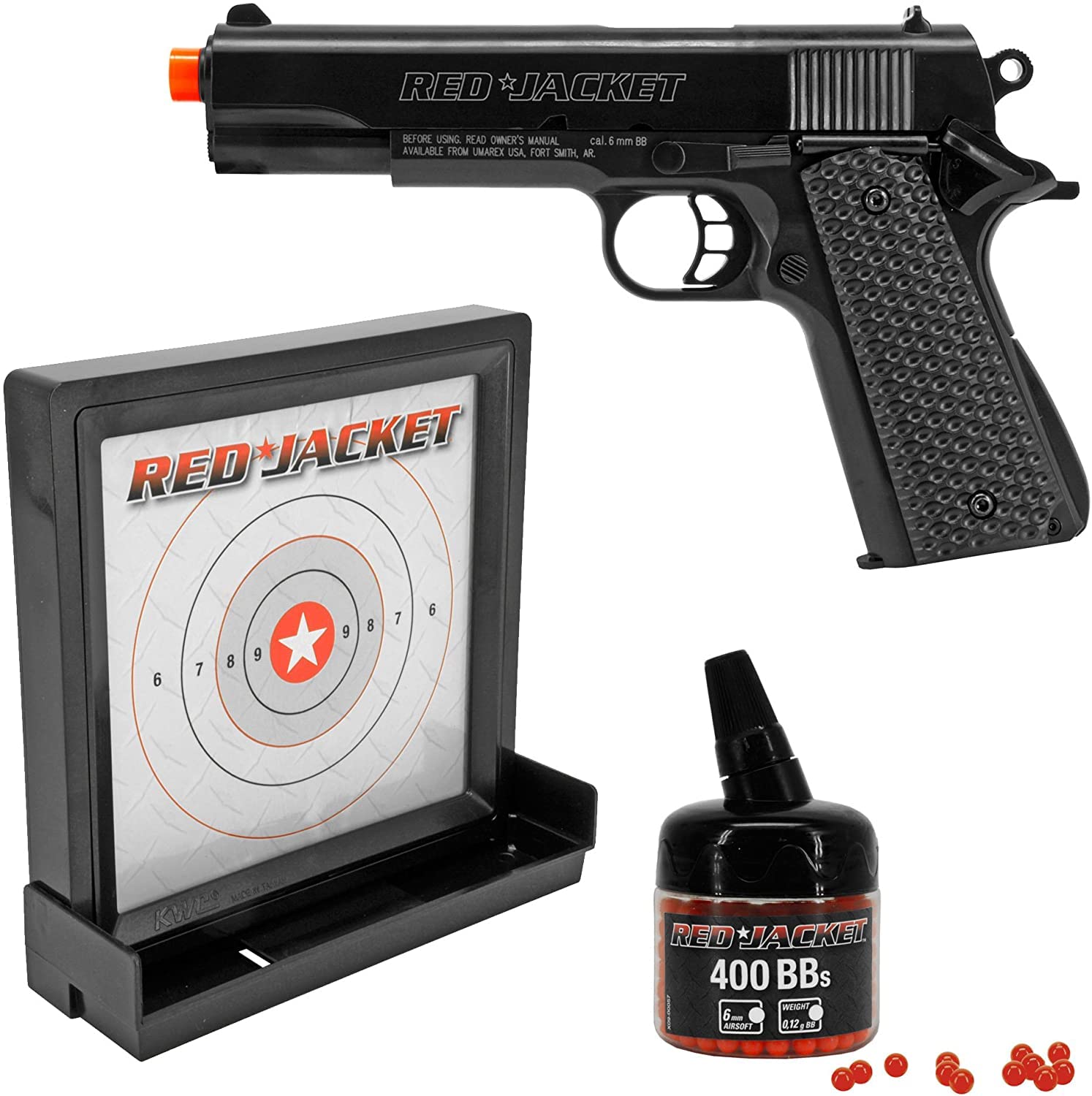 Red Jacket M1911 6mm Airsoft Spring Pistol Target Pack - Opticdeals