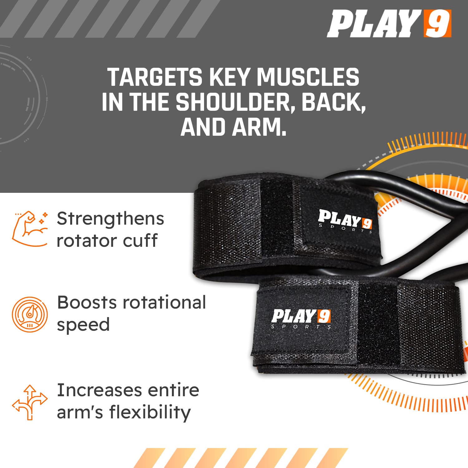 Play 9 Sports Resistance Exercise Bands (Youth) Baseball Activation Elastic Training Athletes Equipment Bands - Opticdeals
