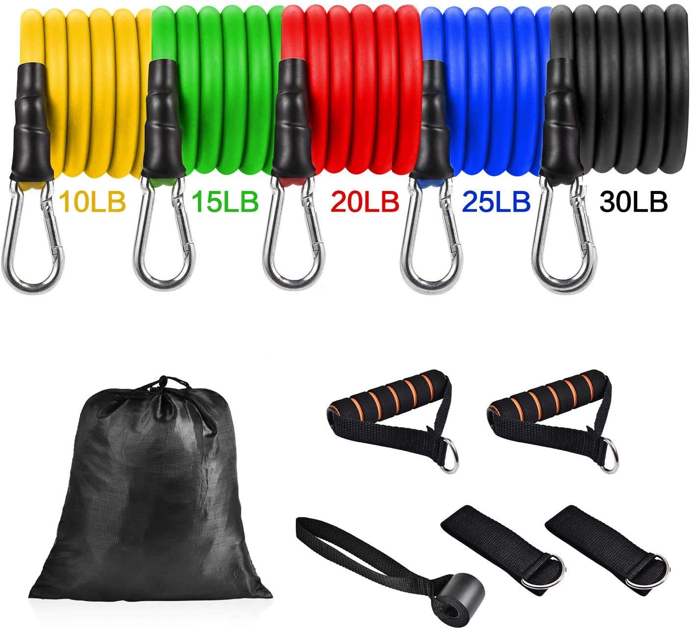 BOZOYYGH Resistance Bands Set - Workout Bands Resistance for Men Women - Professional Exercise Bands Set - Resistance Bands with Handles, Ankle Straps - Opticdeals