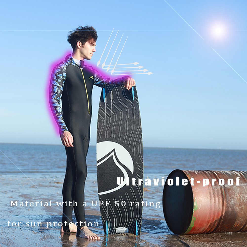 Wetsuit Full Suits for Women or Men Sz Med Modest Full Body Diving Suit & Breathable Sports Skins for Running Snorkeling Swimming 1009 (017-MAN, M) - Opticdeals