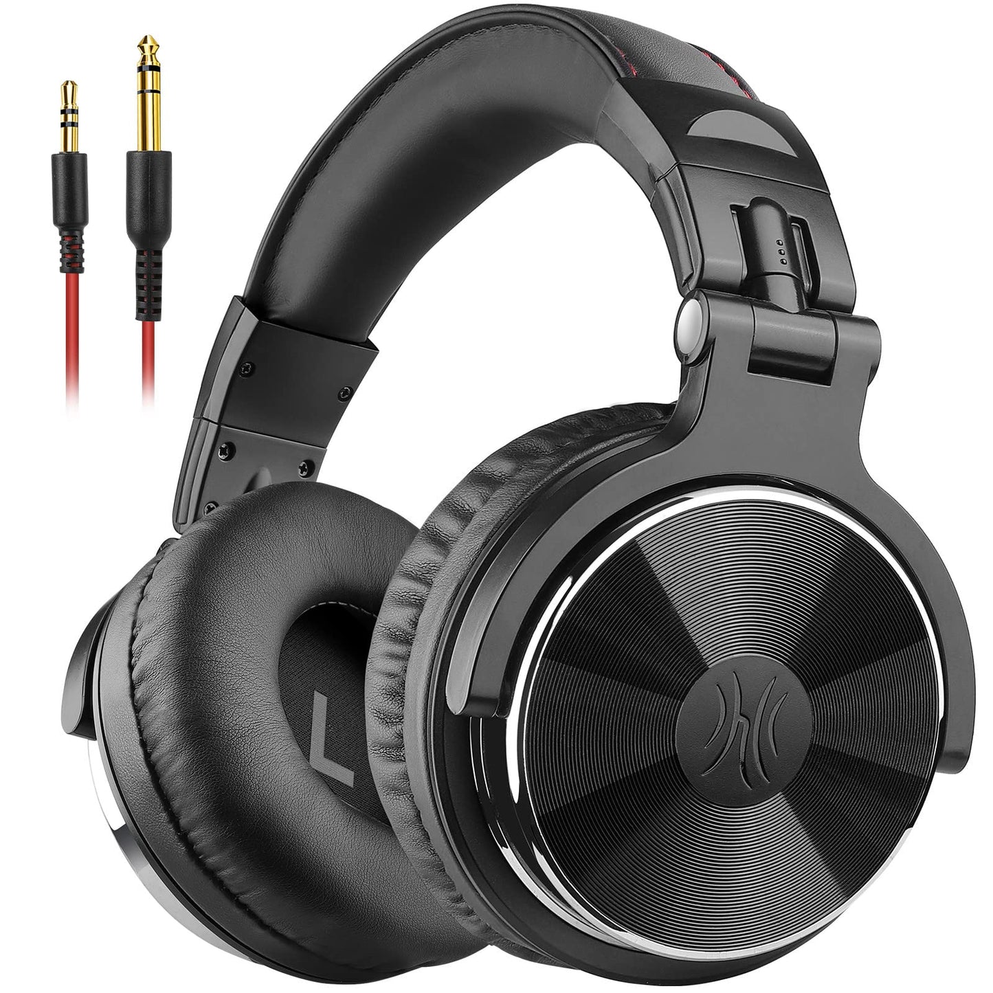 OneOdio Wired DJ Stereo Headsets Over Ear Headphones Studio Monitor & Mixing  with 50mm Neodymium Drivers and 1/4 to 3.5mm Jack for AMP Computer Recording Podcast Keyboard Guitar Laptop - Black - Opticdeals