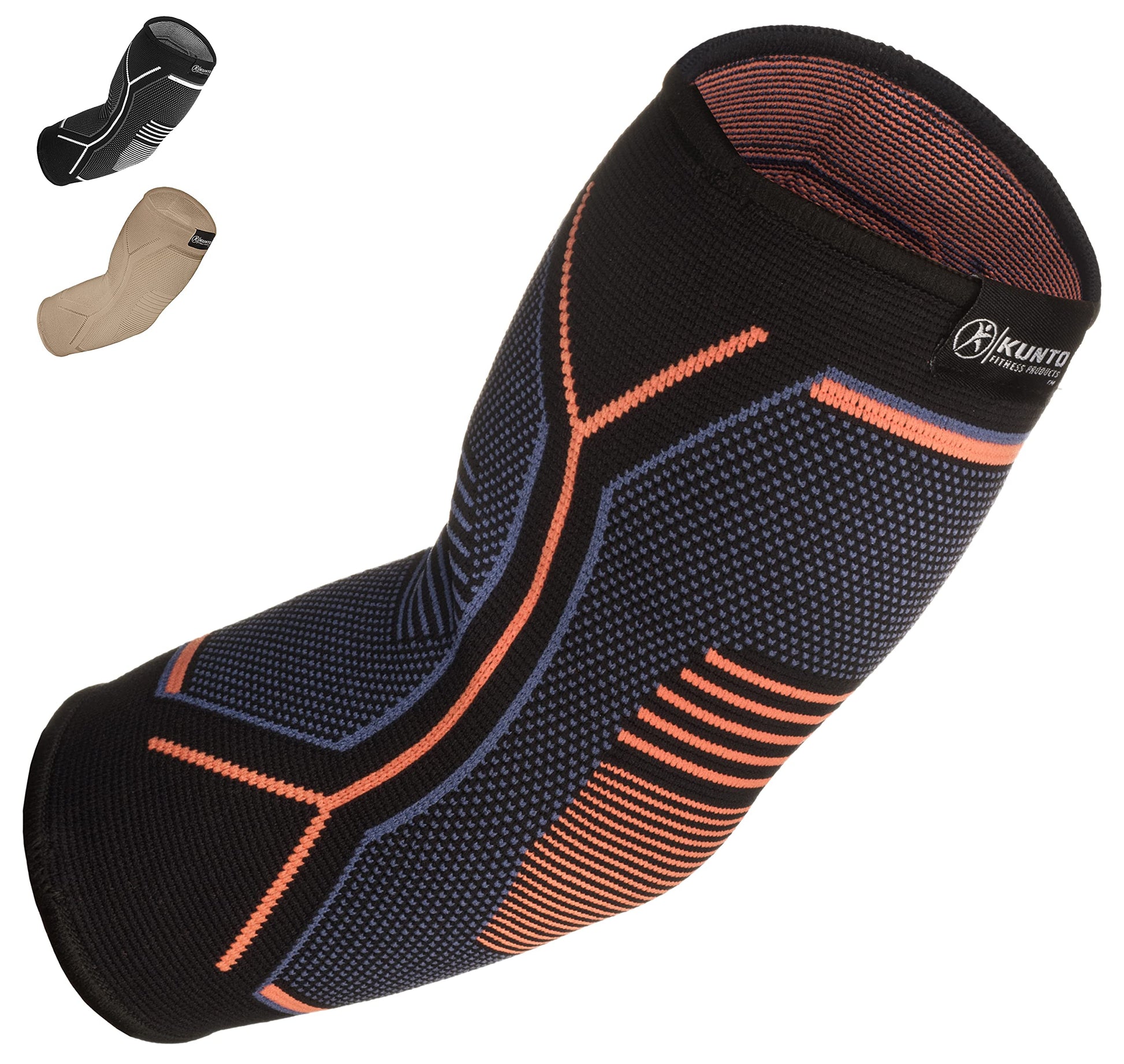 Kunto Fitness Elbow Brace Compression Support Sleeve for Tendonitis, Tennis - Opticdeals
