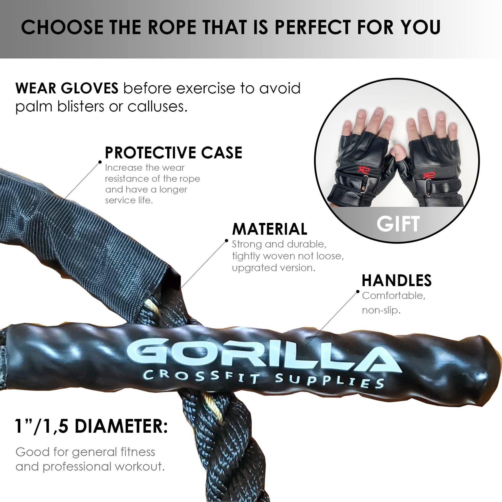 Heavy Weighted Jump  Rope With Free Gloves - Opticdeals