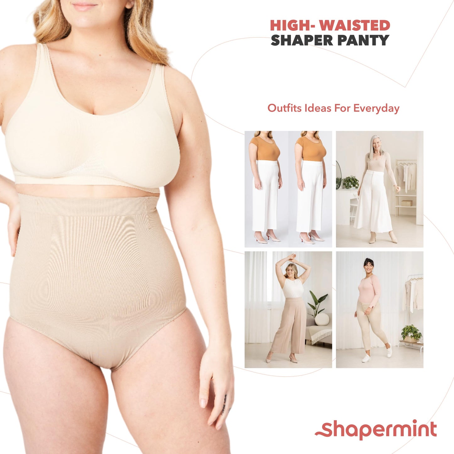 SHAPERMINT Body Shaper Tummy Control Panty Shapewear for Women Black - Opticdeals