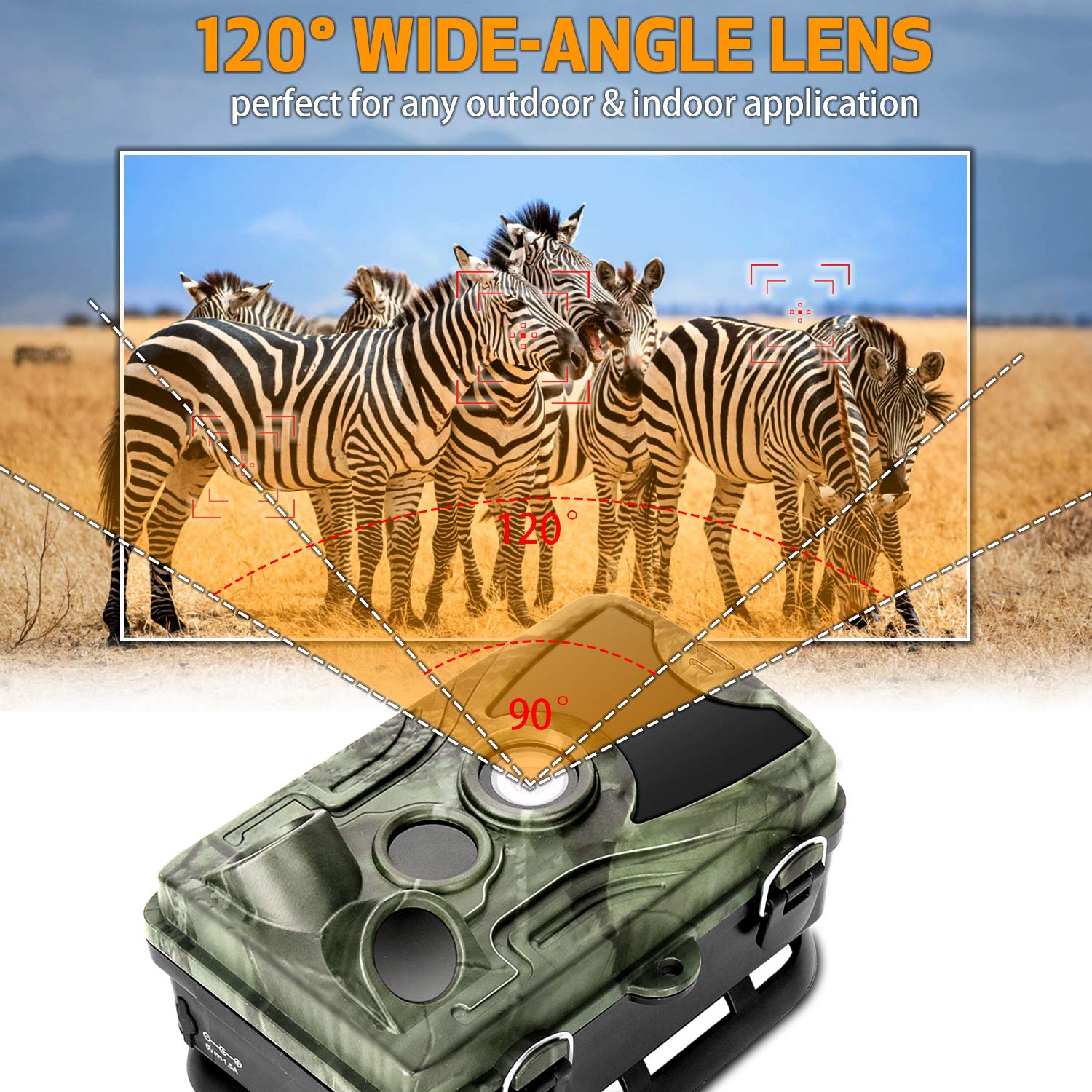 Trail Camera 16MP 1080P Full HD Hunting Camera 0.3S Trigger Time with Infrared Night Vision up to 85ft/25m IP65 Waterproof for Wildlife Animal Monitoring Home Security - Opticdeals