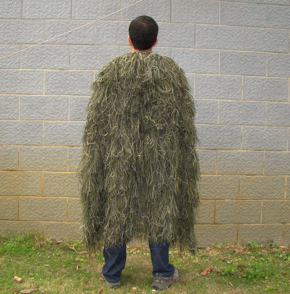 TTGTACTICAL Camouflage Woodland Ghillie Poncho Cape Cloak Tactical Sniper - Opticdeals