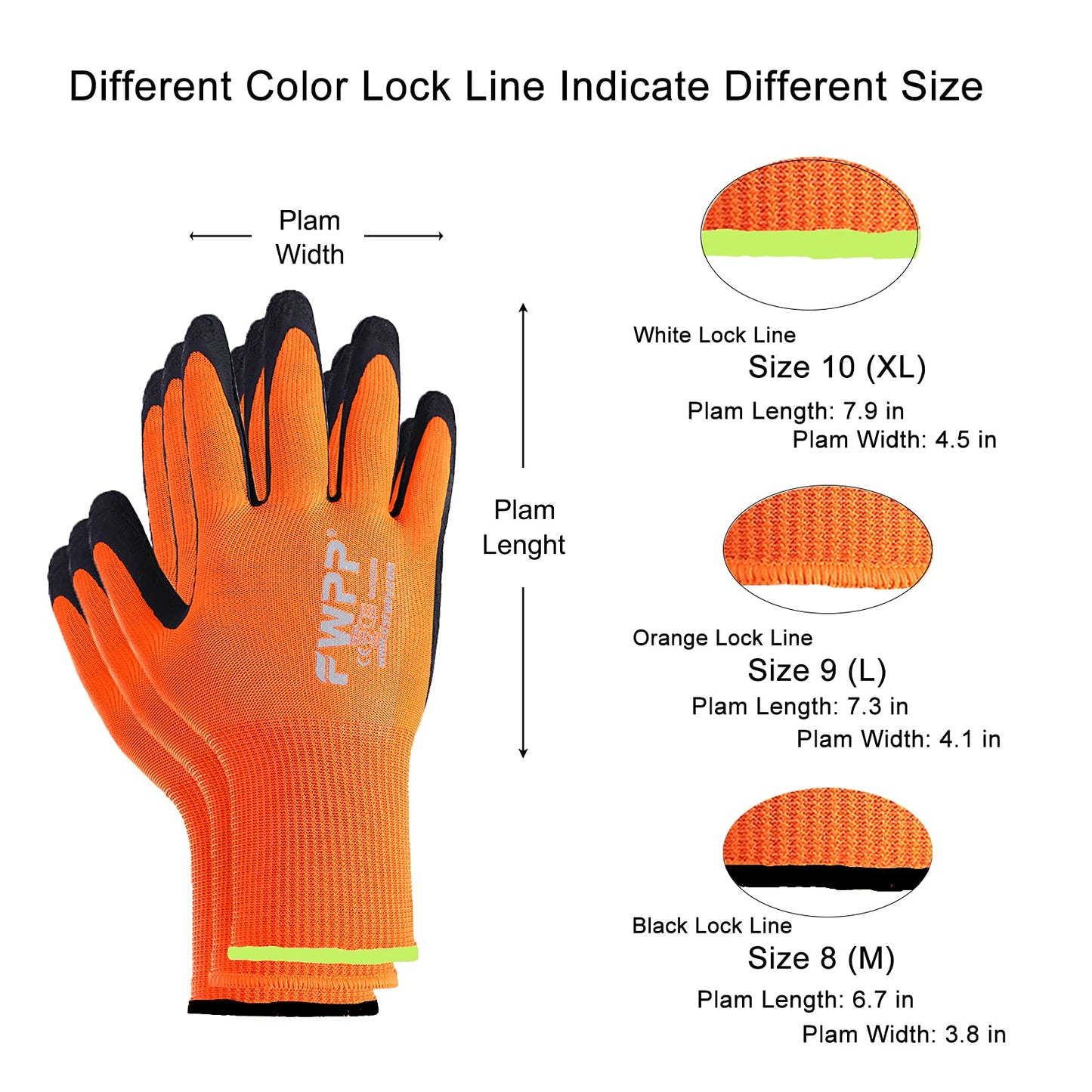 FWPP 12-Pairs Latex Coated Work Gloves, Firm Grip for Construction, Gardening - Opticdeals