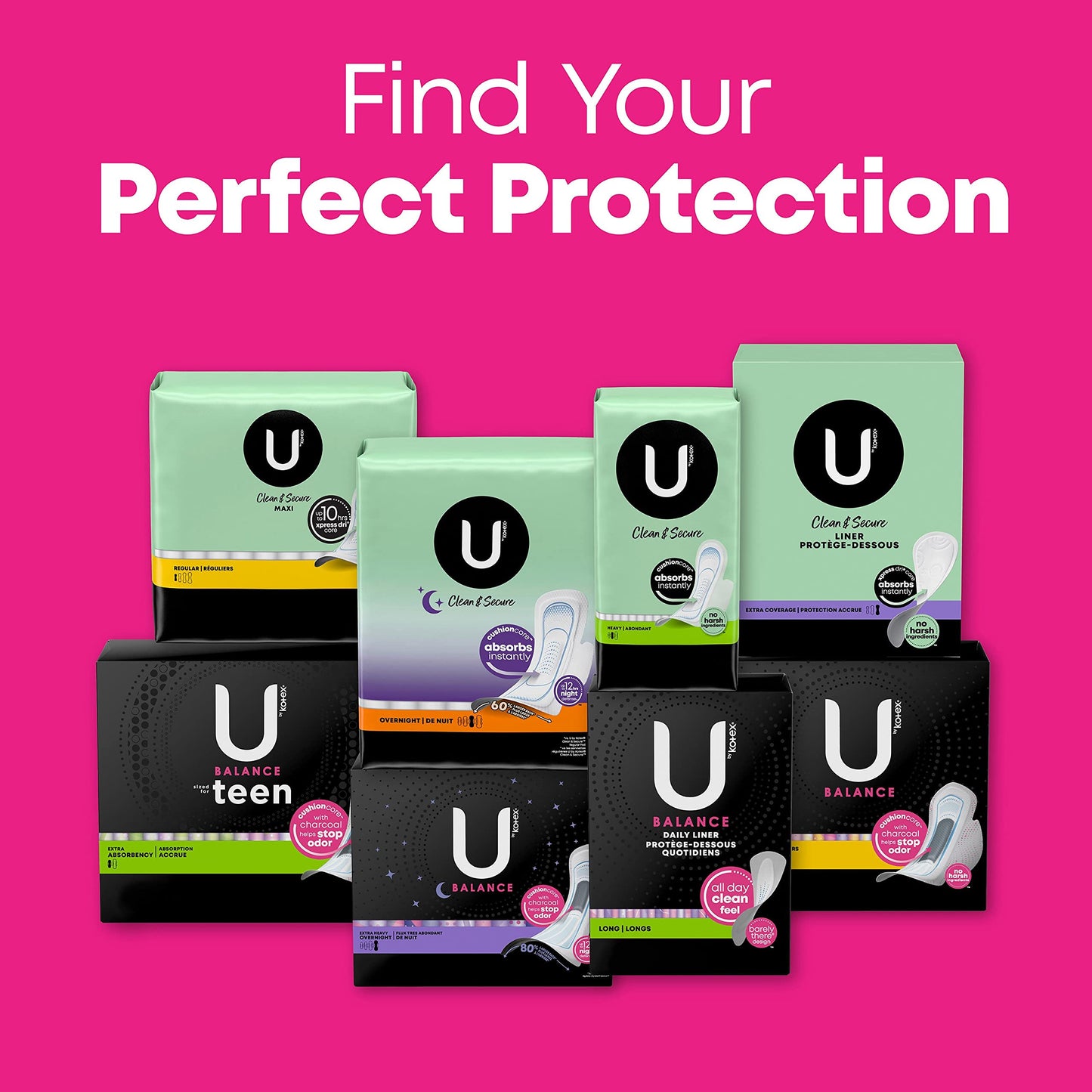 U by Kotex Balance Daily Wrapped Panty Liners, Light Absorbency, Regular Length, 100 Count (Packaging May Vary)