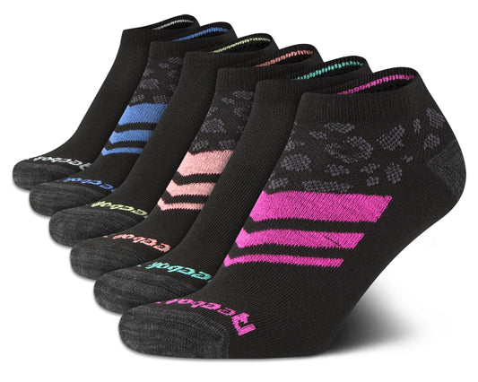 Reebok Women's Athletic Socks  Low Cut 6 Pack, Size 4-10, Lightweight Black - Opticdeals