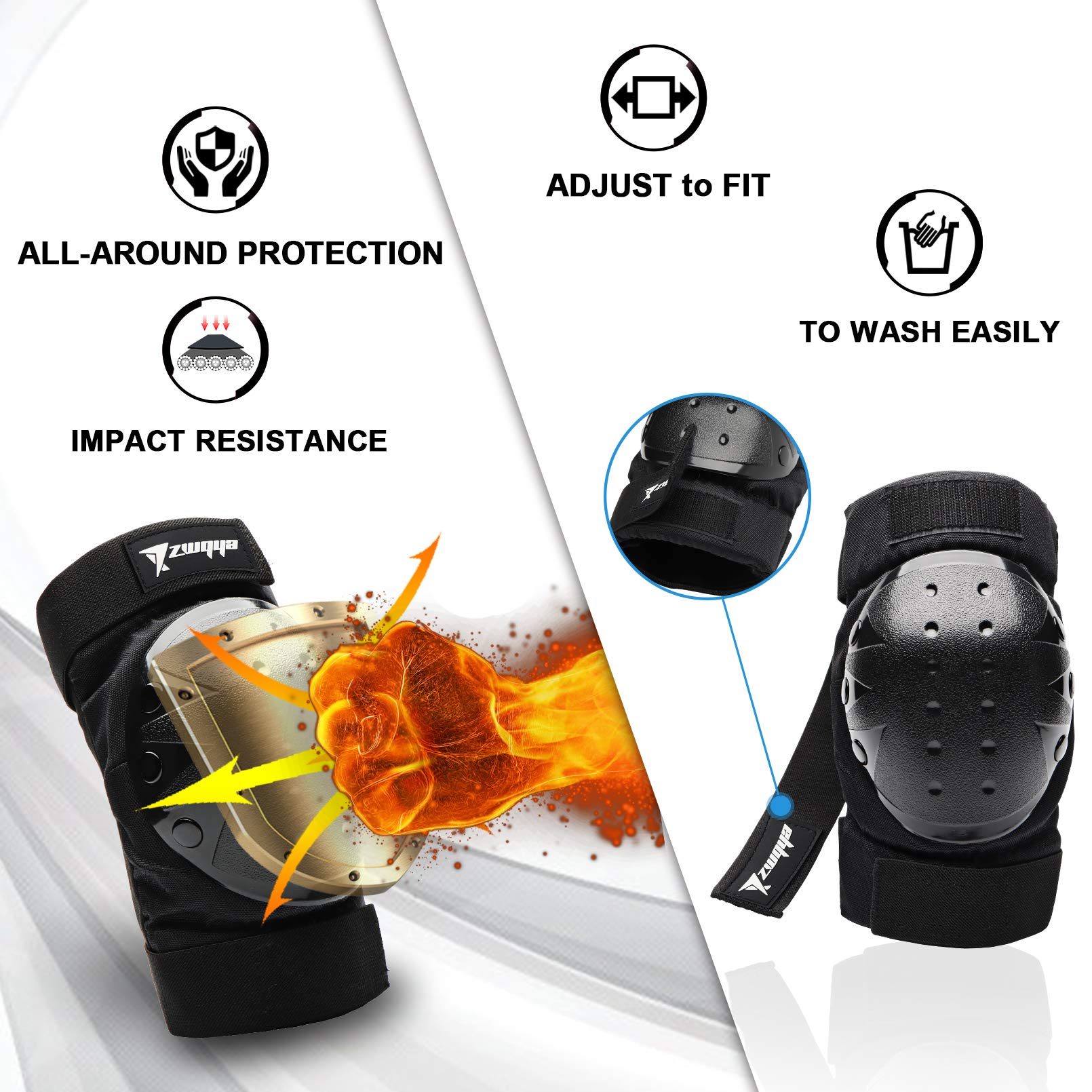 Knee Pads for Youth,Teens Knee Elbow Pads Wrist Guards Protective Gear Set for - Opticdeals