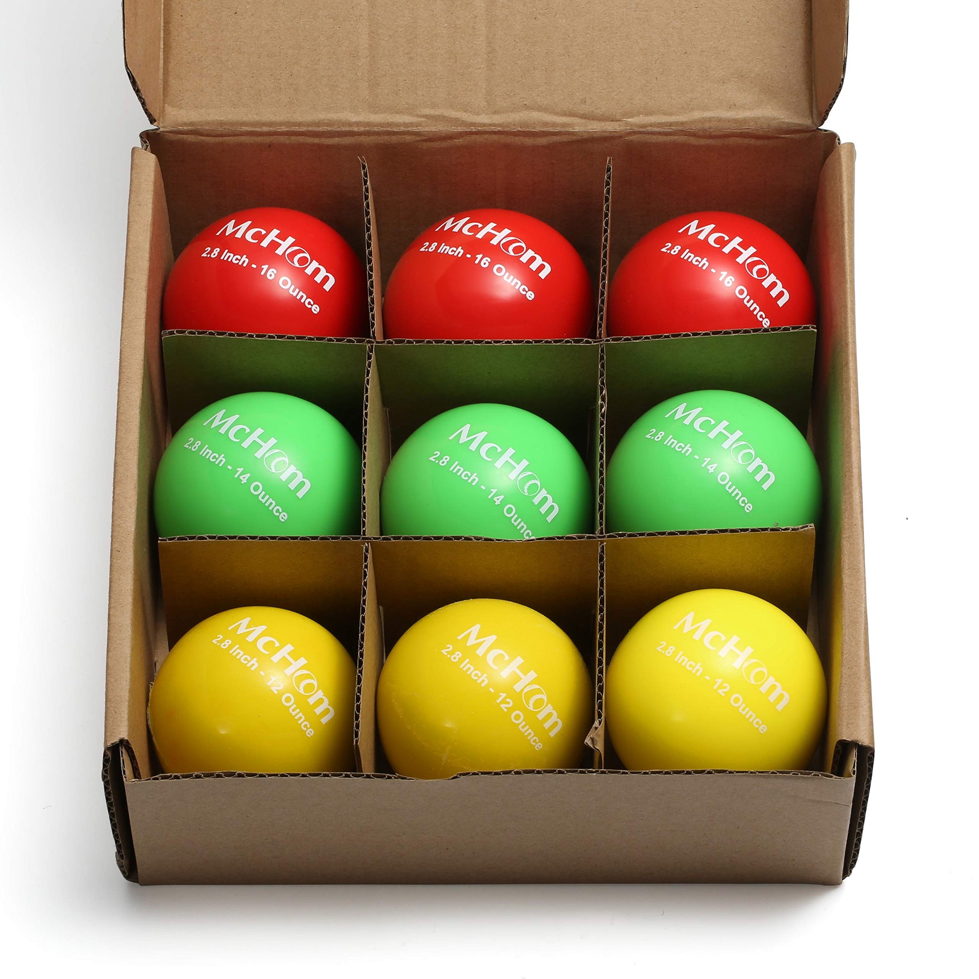 McHom 2.8in Weighted Practice Baseballs  9-Pack  OF 12, 14 and 16 oz Balls | - Opticdeals