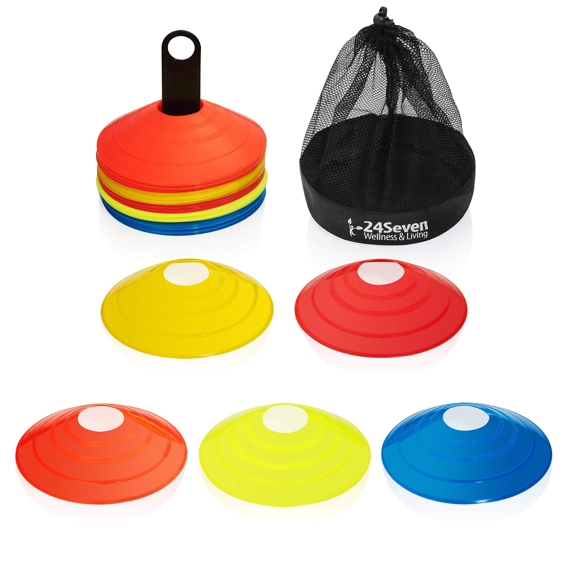 Agility  Training Disc Cones Pack of 50 With Carry Bag - Opticdeals