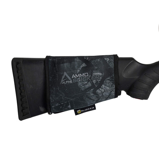 Alpine Innovations AmmoSlicker Buttstock Ammo Pouch - Shotgun Fits 5 Rounds, Stealth Shadow - Opticdeals