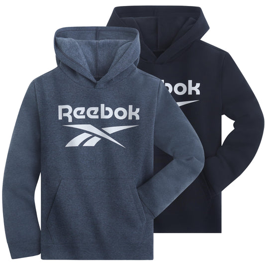 Reebok Boys  Hoodie Sweatshirts 2 Pack Fleece  Size 10-12 Dark Grey/Black