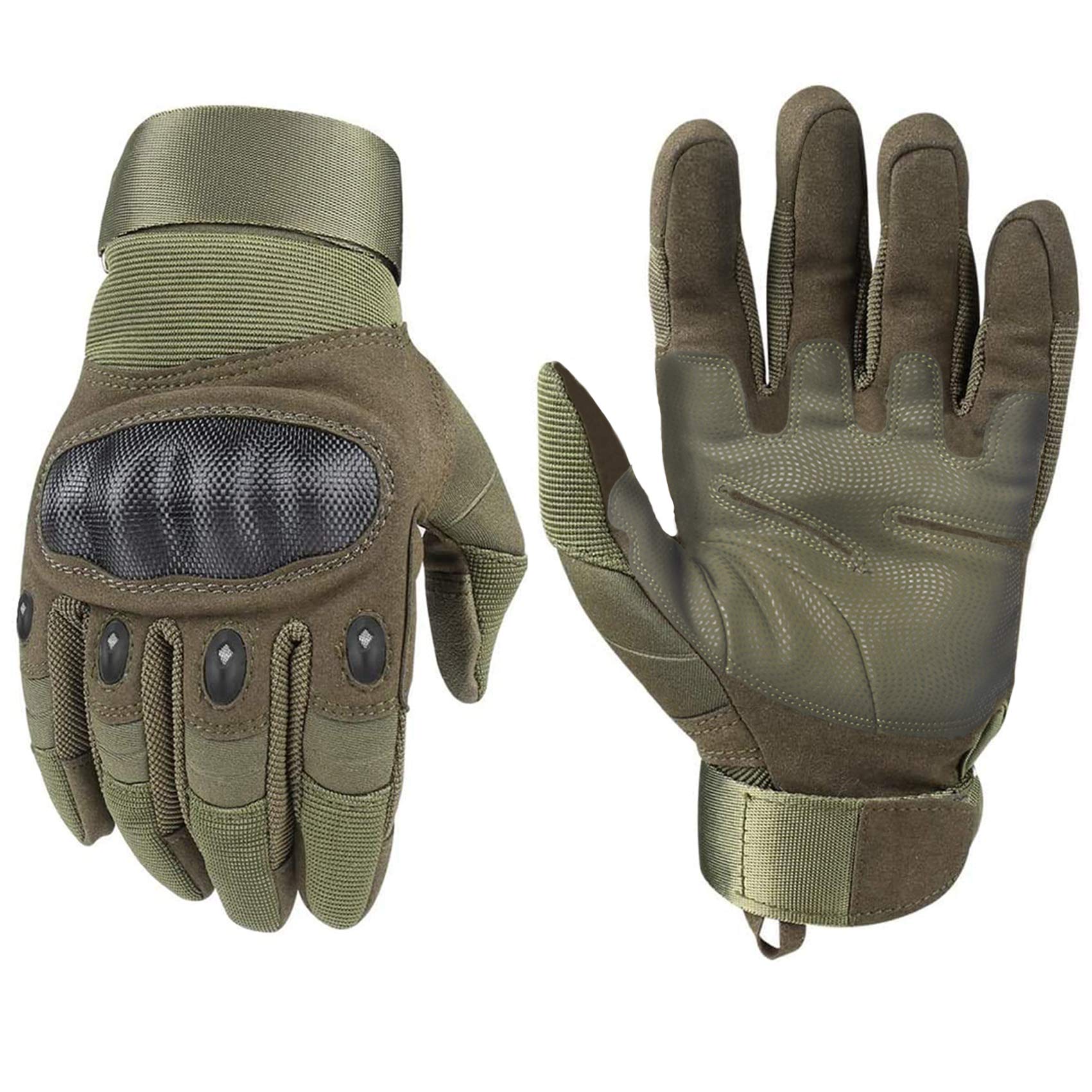 Tactical Army Military Gloves  Men Sz XL Army Green Hard Knuckle - Opticdeals