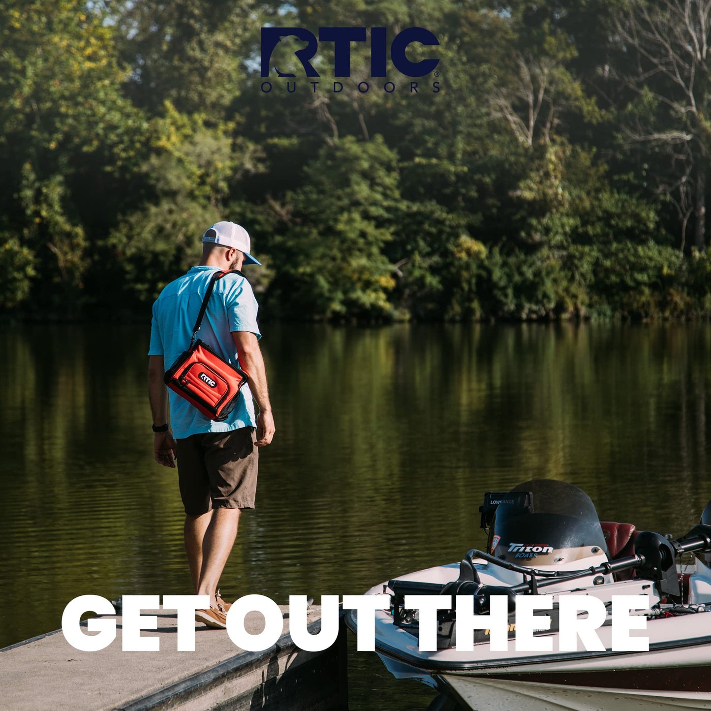 RTIC Day Cooler Bag 6 Can, Soft Sided Portable Insulated Cooling Bags for Lunch, Beach, Drink, Beverage, Travel, Camping, Picnic, for Men and Women, Navy - Opticdeals