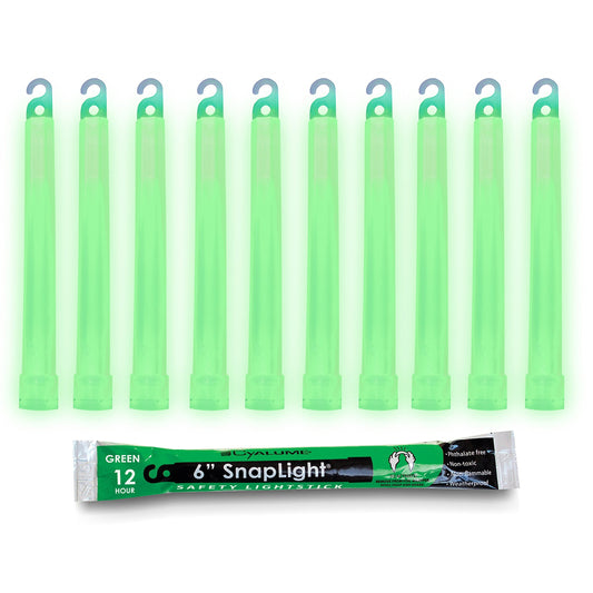 Pack of 10 Cyalume Light Stick Green 12-Hour for Emergency Disaster Preparedness - Opticdeals