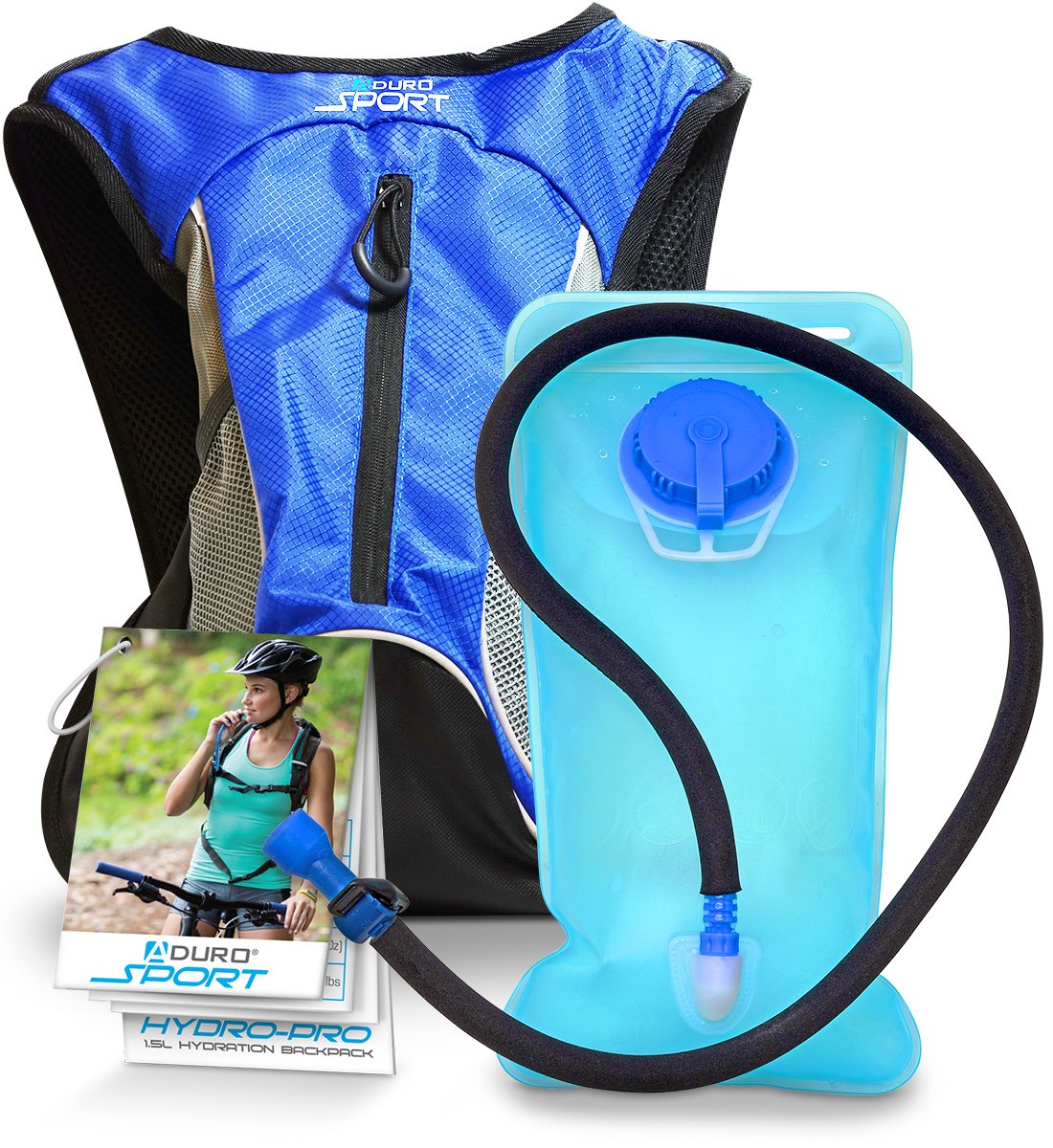 Aduro Sport Hydration Backpack [Hydro-Pro], 1.5L / 2L / 3L BPA Free Water - Opticdeals