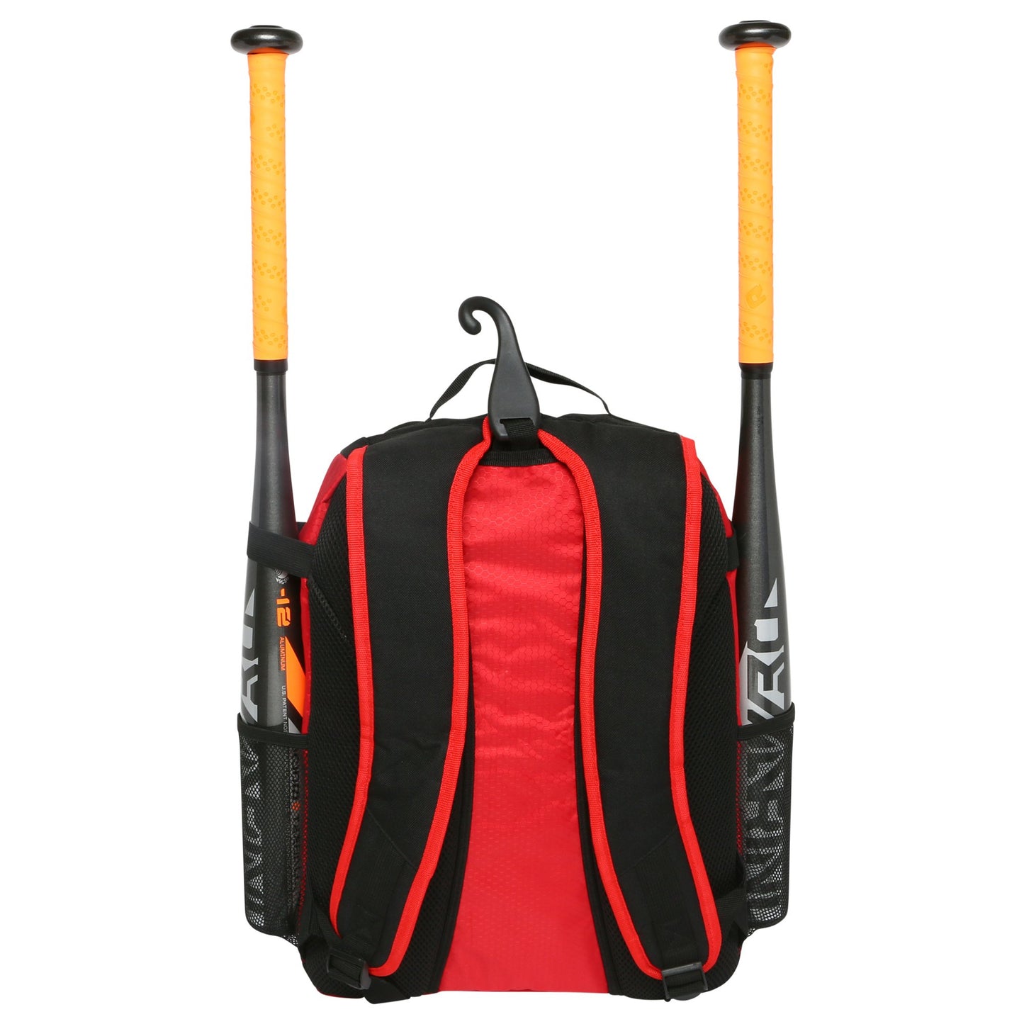 Youth Baseball Bat Bag - Backpack for Baseball, T-Ball & Softball Equipment & Gear | Holds Bat, Helmet, & Glove | Fence Hook (Red) - Opticdeals